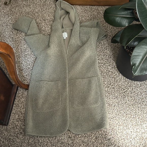 JOIE Oversized Open Front Green Sherpa Cardigan Teddy Coat - Picture 8 of 8